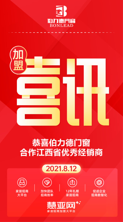 恭喜伯力德门窗合作江西省优秀经销商
