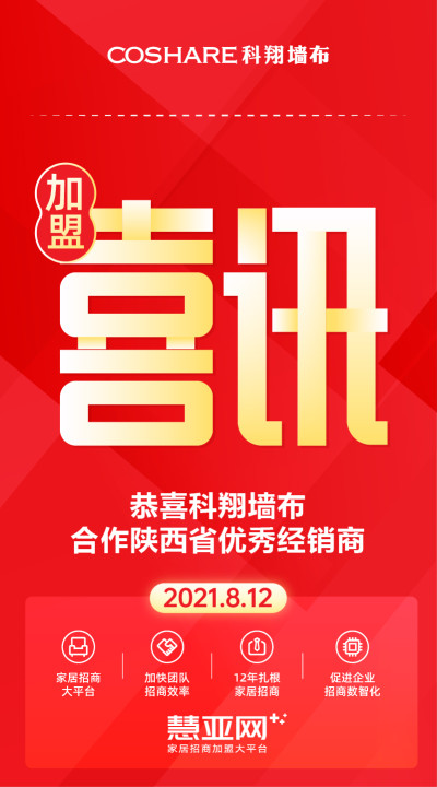 恭喜科翔墙布合作陕西省优秀经销商