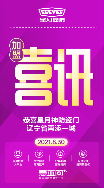 恭喜星月神防盗门辽宁省再添一城