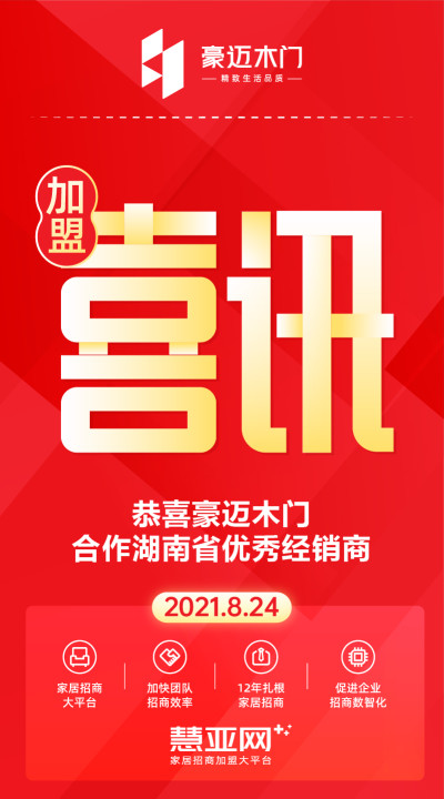 恭喜豪迈木门合作湖南省经销商
