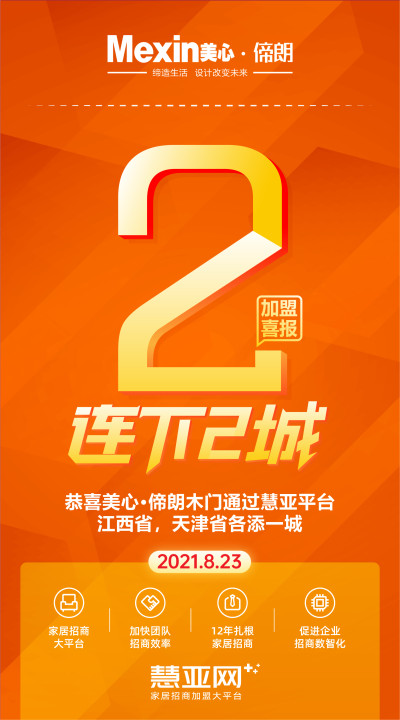恭喜美心·偙朗木门江西省，天津省各添一城