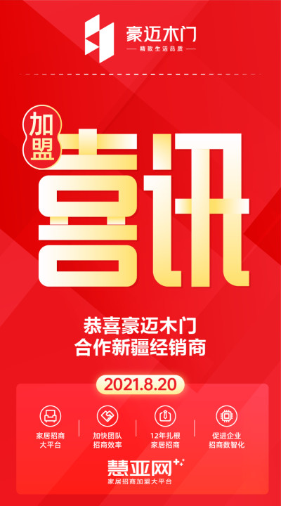 恭喜豪迈木门合作新疆经销商