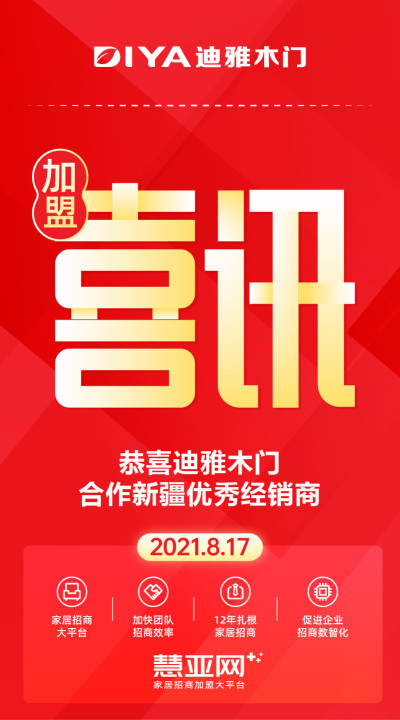 恭喜迪雅木门合作新疆优秀经销商