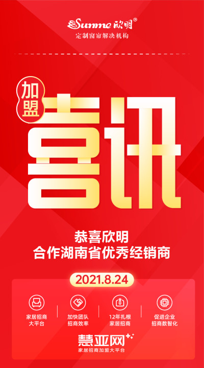 恭喜欣明合作湖南省优秀经销商