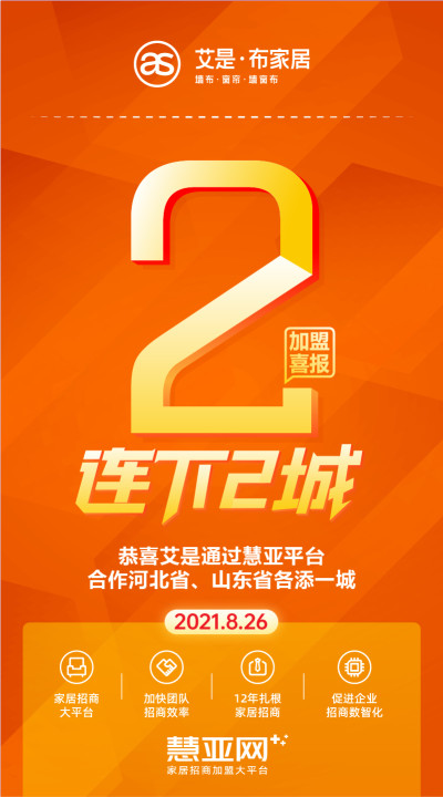 恭喜艾是合作河北省、山东省各添一城
