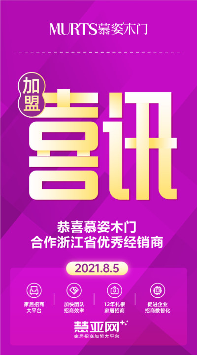 恭喜慕姿木门合作浙江省优秀经销商