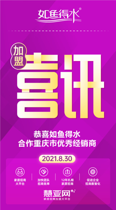 恭喜如鱼得水合作重庆市优秀经销商