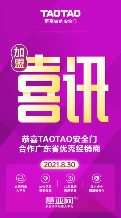 恭喜TAOTAO安全门合作广东省深圳市优秀经销商