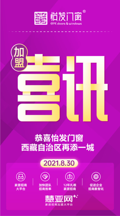 恭喜怡发门窗西藏自治区再添一城