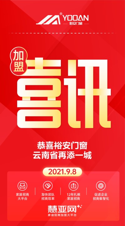 恭喜裕安门窗云南省再添一城