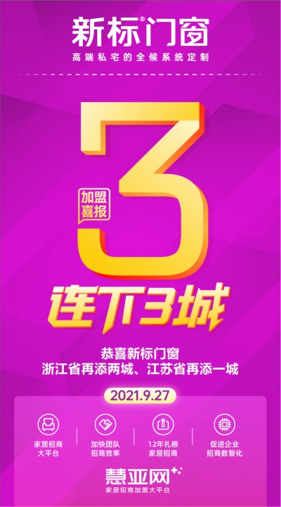 恭喜新标门窗浙江省再添两城、江苏省再添一城