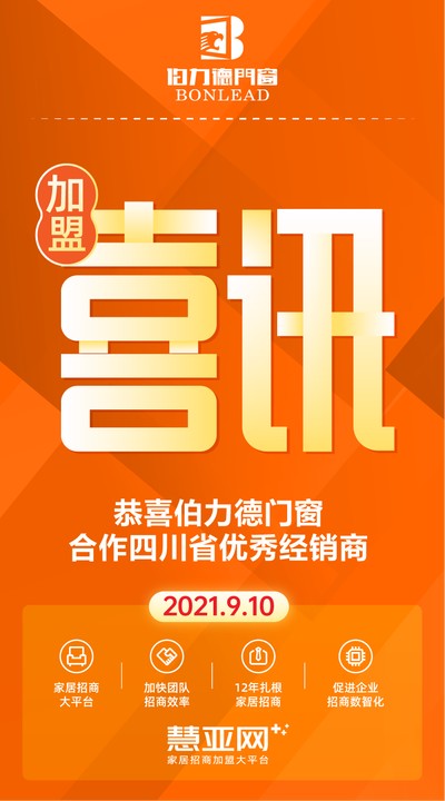 恭喜伯力德门窗合作四川省优秀经销商