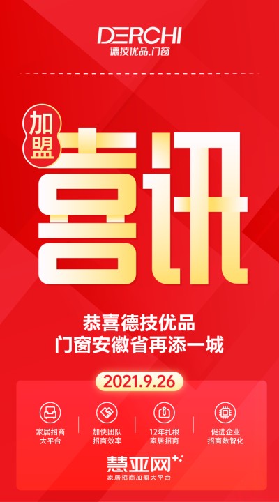 恭喜德技优品门窗安徽省再添一城