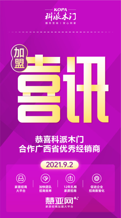 恭喜科派木门合作广西省优秀经销商
