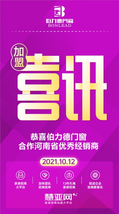 恭喜伯力德门窗合作河南省优秀经销商