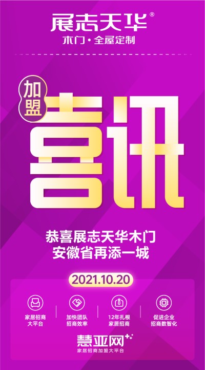 恭喜展志天华木门安徽省再添一城