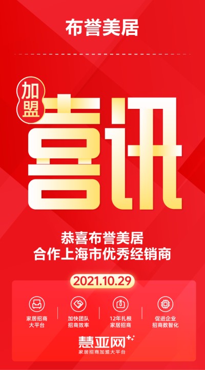 恭喜布誉美居合作上海市优秀经销商