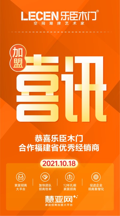 恭喜乐臣木门合作福建省优秀经销商
