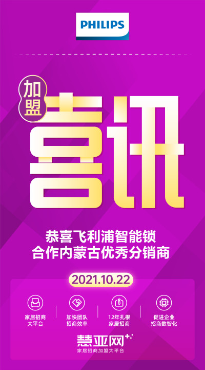 恭喜飞利浦智能锁合作内蒙古优秀分销商