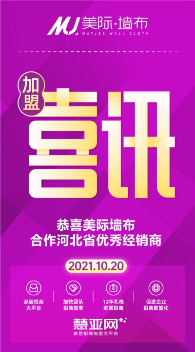 恭喜美际墙布合作河北省优秀经销商
