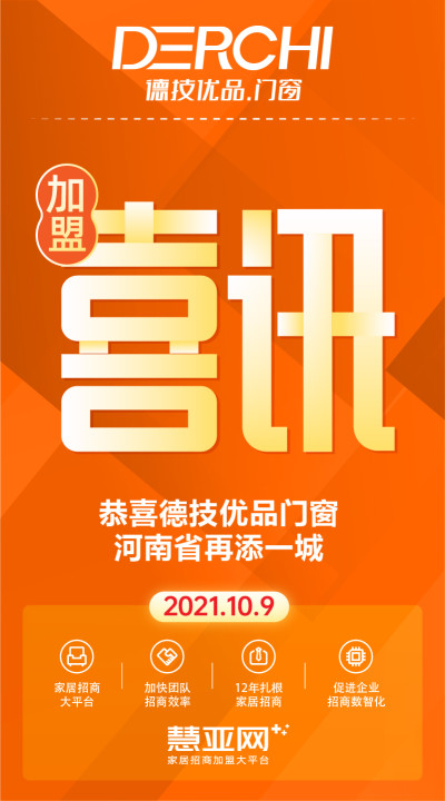 恭喜德技优品门窗河南省再添一城