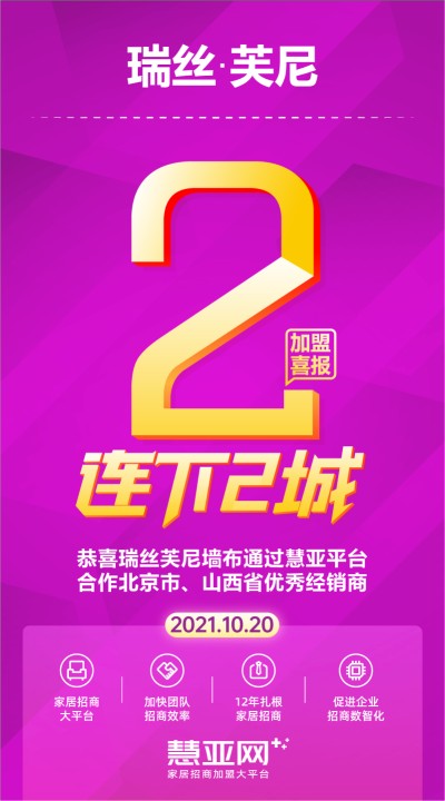 恭喜瑞丝芙尼墙布合作北京市、山西省优秀经销商
