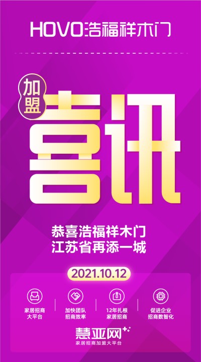 恭喜浩福祥木门江苏省再添一城