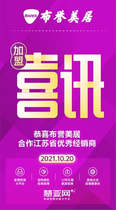 恭喜布誉美居合作江苏省优秀经销商