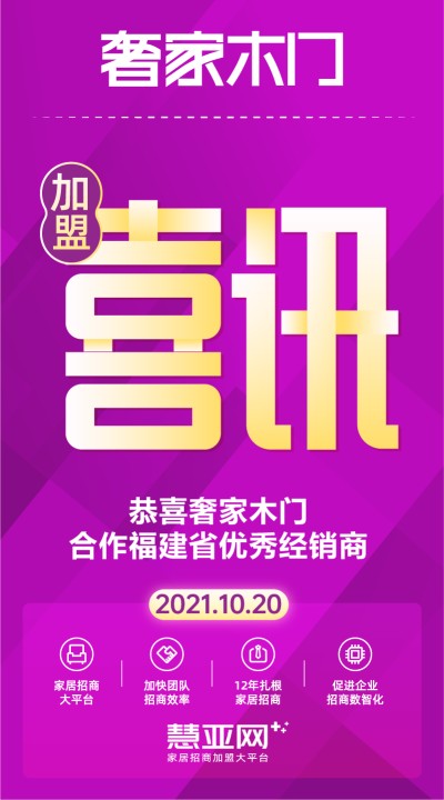恭喜奢家木门合作福建省优秀经销商
