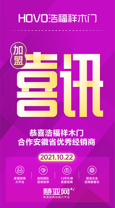 恭喜浩福祥木门合作安徽省优秀经销商