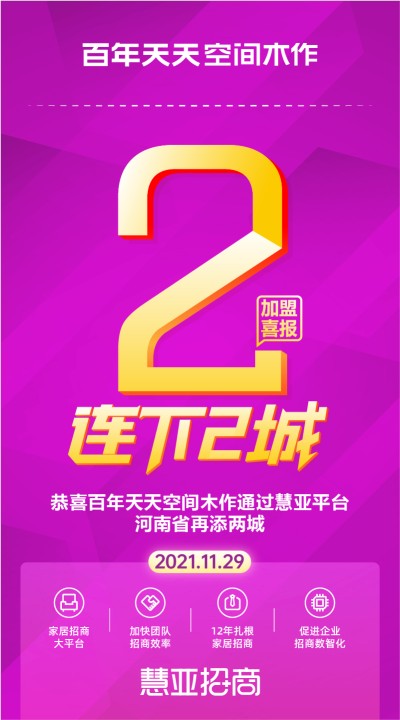 恭喜百年天天空间木作河南省再添两城
