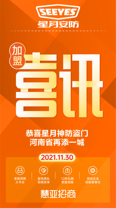 恭喜星月神防盗门河南省再添一城