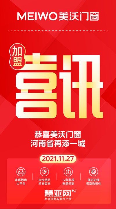 恭喜美沃门窗河南省再添一城