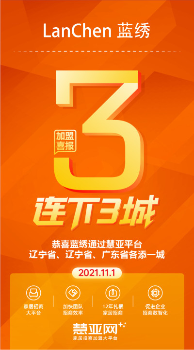 恭喜蓝绣辽宁省铁岭市、辽宁省沈阳市、广东省各添一城