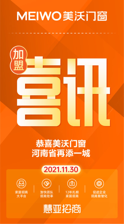 恭喜美沃门窗河南省再添一城