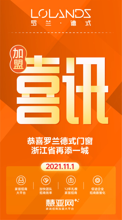 恭喜罗兰德式门窗浙江省再添一城