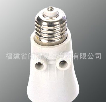 陶瓷灯座 E27转E27带插座灯头