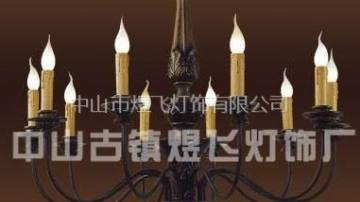 欧式仿古3头铁艺吊灯