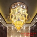 欧式现代会客厅水晶玻璃灯酒店大堂异形非标定制工程灯吸顶大吊灯