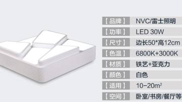 雷士照明  简约现代 大气 家用高档长方形吸顶灯