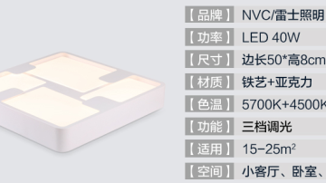 客厅灯具长方形简约现代大气家用节能创意