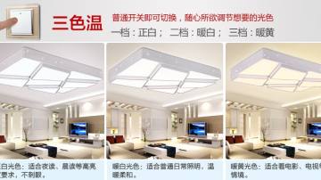 雷士照明简约现代 大气 家用高档长方形吸顶灯