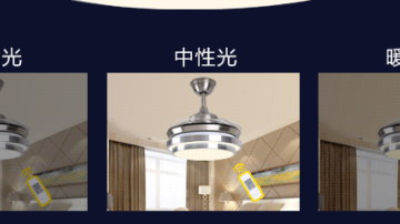 雷士照明led电扇灯吊扇灯 现代简约餐厅灯家用伸缩