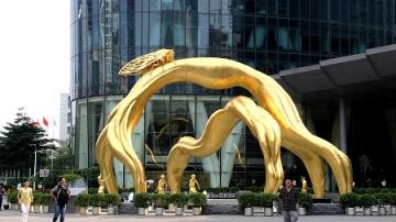 上海大型景观金蝉玻璃钢烤漆雕塑制作
