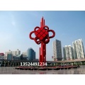 中国结雕塑-大型节庆景观定制厂家-不锈钢红色中国结制作
