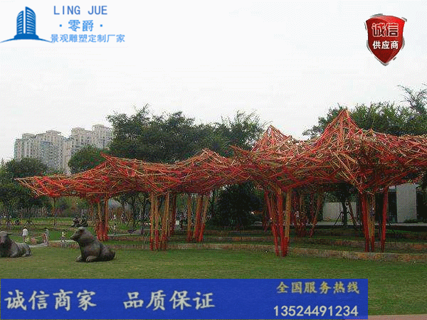  景观廊架-标志牌等设计制作-商务公园雕塑艺术廊架