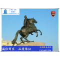 欧洲骑士雕塑-古罗马人物铸铜雕塑-金色烤漆骑兵雕塑定制