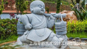 玉林打坐小和尚雕塑-布袋和尚景观定制
