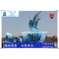贵阳大型建筑景观浪花雕塑-不锈钢海鸥海浪主题雕塑