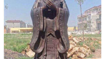 太原古代仿铜人像玻璃钢名人塑像